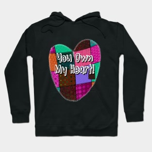 You Own My Heart Patchwork Style Hoodie